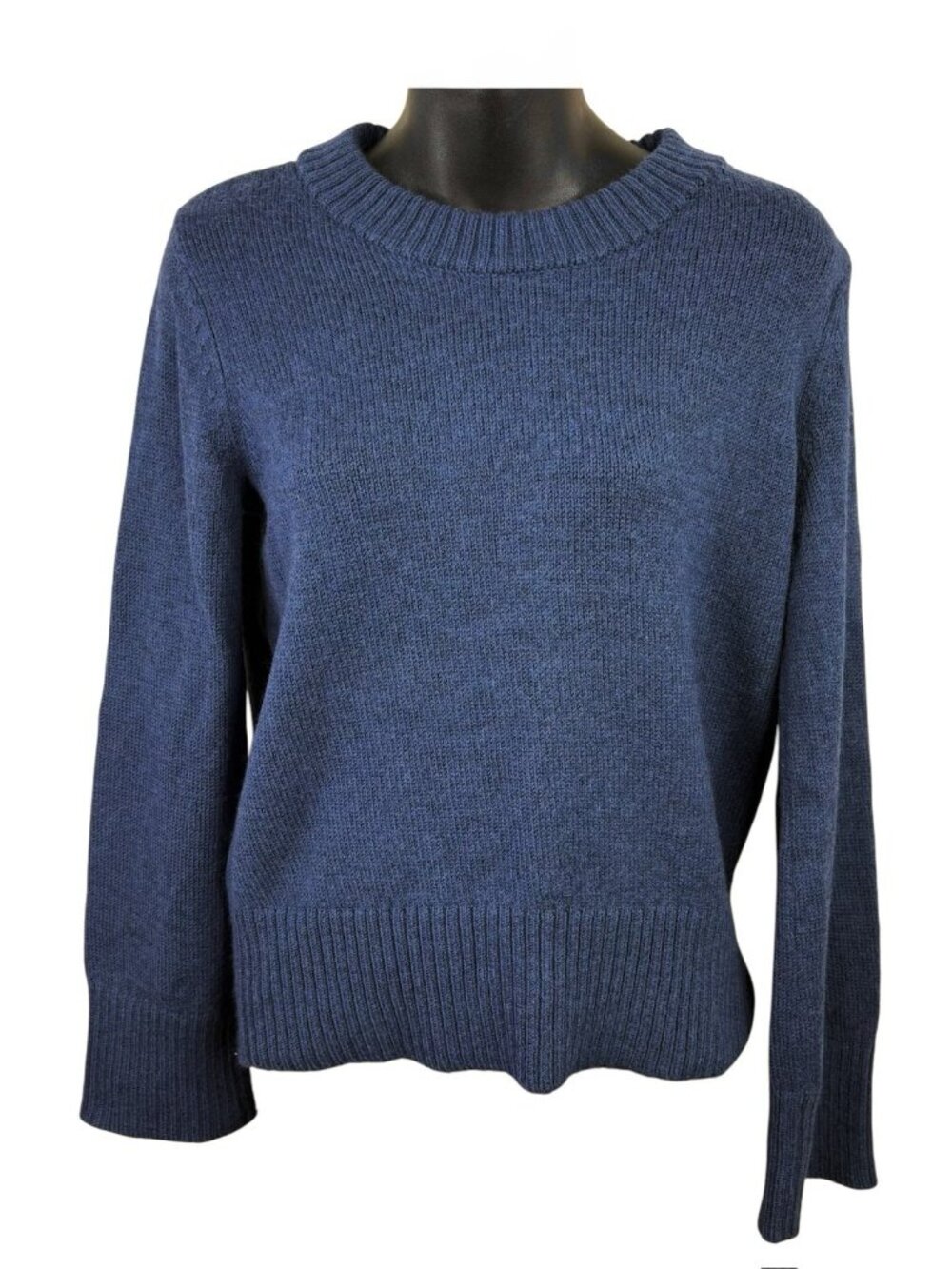 Halston 100% Fine Merino Wool Crewneck Sweater Women’s S Blue Minimalist Classic
